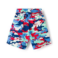 Pine Kids Single Jersey Knit Half Sleeves Shorts Night Suit With Camouflage Print - Red