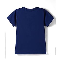 Pine Kids Single Jersey Knit Half Sleeves T-Shirt & Shorts Night Suit With Forest Print - Navy Blue
