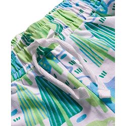 Pine Kids Single Jersey Knit Half Sleeves T-Shirt & Shorts Night Suit With Forest Print - Navy Blue