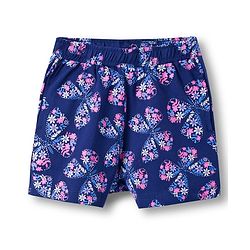 Pine Kids Single Jersey Knit Half Sleeves Co-ords Shorts Night Suit With Floral Print - Navy Blue