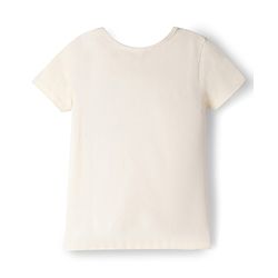 Pine Kids Single Jersey Knit Half Sleeves T-Shirt & Shorts Night-Suit With Floral & Text Print - Beige & Purple