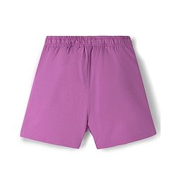 Pine Kids Single Jersey Knit Half Sleeves T-Shirt & Shorts Night-Suit With Floral & Text Print - Beige & Purple