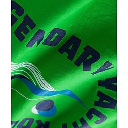 Pine Kids Single Jersey Knit Half Sleeves T-Shirt & Shorts Night Suit with Yacht Print - Green