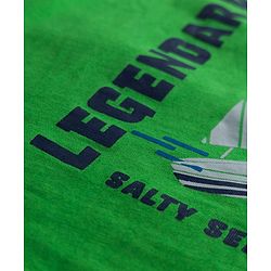 Pine Kids Single Jersey Knit Half Sleeves T-Shirt & Shorts Night Suit with Yacht Print - Green