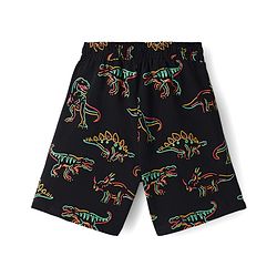 Pine Kids Single Jersey Knit Half Sleeves Shorts Night Suit With Dino Print - Black