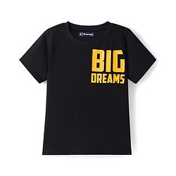 Pine Kids Single Jersey Knit Half Sleeves Shorts Night Suit With Dino Print - Black