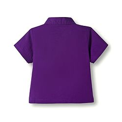 Pine Kids Cotton Woven Half Sleeves Solid Color Top & Inner Tee - Purple