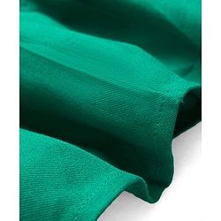 Pine Kids Woven Half Sleeves Solid Frock With Frill Detailing - Green