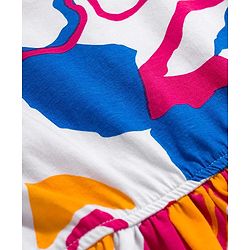 Pine Kids Cotton Knit Sleeveless Frock with Floral Print - Multicolor