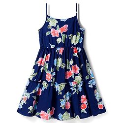 Pine Kids Woven Sleeveless  Frock With Floral Print - Navy Blue