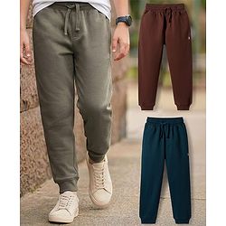 Pine Kids Knit Full Length Solid Color Lounge Pants Pack of 3 ( Color May Vary )