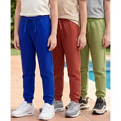 Pine Kids Knit Full Length Lounge Pant With Logo Print Pack Of 3 - Colour May Vary