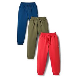 Pine Kids Knit Full Length Solid Colour Lounge Pants Pack of 3 - (Colour May Vary)
