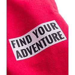 Pine Kids Knit Full Length Lounge Pant With Find Your Adventure Text Print With Pockets - Red