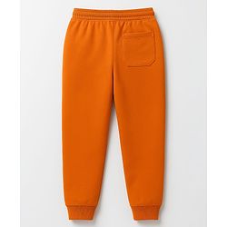 Pine Kids Knit Full Length Lounge Pant With Text Badge - Orange