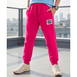 Pine Kids Knit Full Length Lounge Pant With Text Badge - Orange