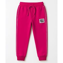Pine Kids Knit Full Length Lounge Pant With Text Badge - Orange