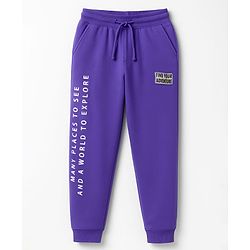 Pine Kids Knit Full Length Lounge Pant With Find Your Adventure Text Print - Purple