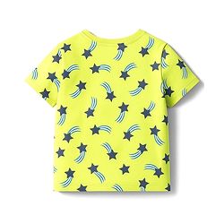 Pine Kids Single Jersey Knit Half Sleeves Co-ords Shorts Night Suit with Star Print - Lime Green