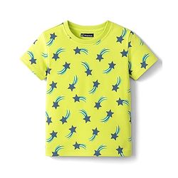 Pine Kids Single Jersey Knit Half Sleeves Co-ords Shorts Night Suit with Star Print - Lime Green