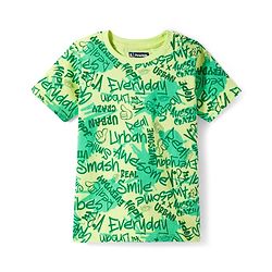 Pine Kids Single Jersey Knit Shorts Night Suit With Text Print - Lime Green