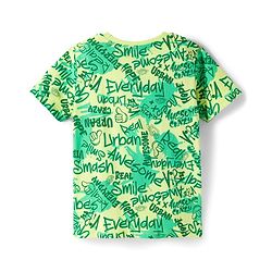 Pine Kids Single Jersey Knit Shorts Night Suit With Text Print - Lime Green