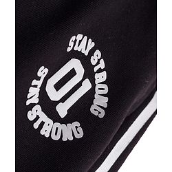 Pine Kids Knit Full Length Lounge Pant With Stay Strong Print - Black