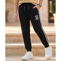 Pine Kids Knit Full Length Lounge Pant With Stay Strong Print - Black