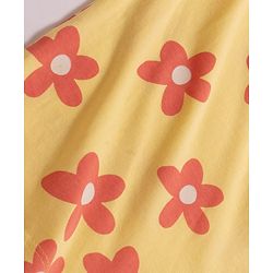 Pine Kids Single Jersey Knit Half Sleeves Co-ords Shorts Night Suit with Floral Print - Lemon