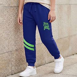 Pine Kids Knit Full Length Lounge Pant with Text Print - Red