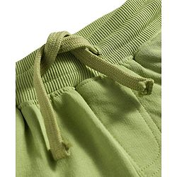 Pine Kids Knit Full Length Lounge Pant with Text Print - Olive Green