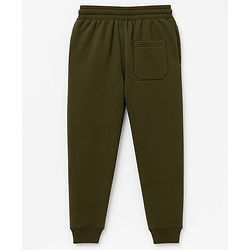 Pine Kids Knit Full Length Lounge Pant With Text Print - Olive Green