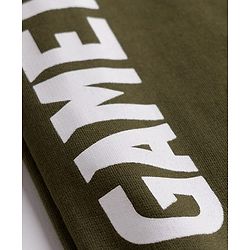 Pine Kids Knit Full Length Lounge Pant With Text Print - Olive Green