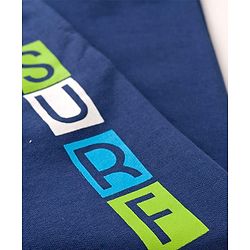 Pine Kids Knit Full Length Lounge Pant with Text Print - Navy Blue