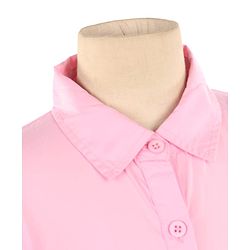 Pine Kids Woven Half Sleeves Solid Color Shirt Style Frock with Sling Bag - Pink