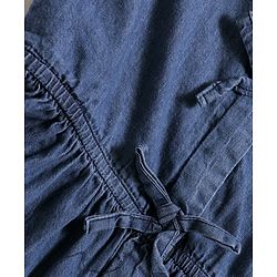 Pine Kids Cotton Woven Half Sleeves Solid Top - Blue