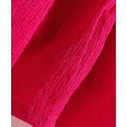 Pine Kids Woven Half Sleeves Solid Frock - Dark Pink