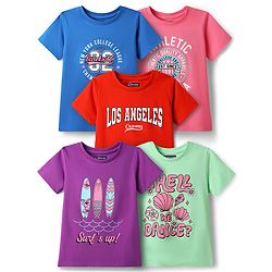 Pine Kids Cotton Knit T-Shirts Graphic Print Multi Colors 5-6 Years