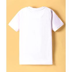 Pine Kids Cotton Knit Half Sleeves T-Shirt with Gaming Graphic - White