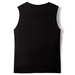 Pine Kids Cotton Knit Sleeveless Tank T-Shirt with Tiger Graphic - Black