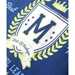 Pine Kids Cotton Knit Sleeveless Hooded T-Shirt With Text Print - Navy Blue