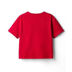 Pine Kids Cotton Knit Half Sleeves T-Shirt With Awesome Text Print - Red