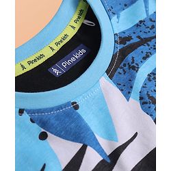 Pine Kids 100% Cotton Knit Half Sleeves Tropical Theme Printed T-Shirt - Multicolour