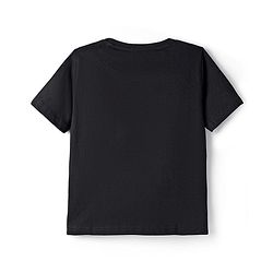 Pine Kids Cotton Knit Half Sleeves T-Shirt with Tiger Graphic - Black