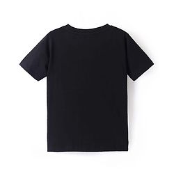 Pine Kids Cotton Knit Half Sleeves T-Shirt with Tiger Graphic - Black