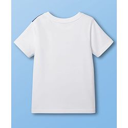 Pine Kids Cotton Knit Half Sleeves T-Shirt with Text Graphic - White