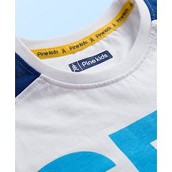 Pine Kids Cotton Knit Half Sleeves T-Shirt with Text Graphic - White