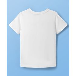 Pine Kids Cotton Knit Half Sleeves T-Shirt With Text Print - White