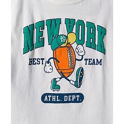 Pine Kids Cotton Knit Half Sleeves T-Shirt With Text Print - White