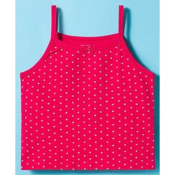 Pine Kids Cotton Lycra knit Sleeveless Slips With Heart Print Pack Of 3 - Colour May Vary